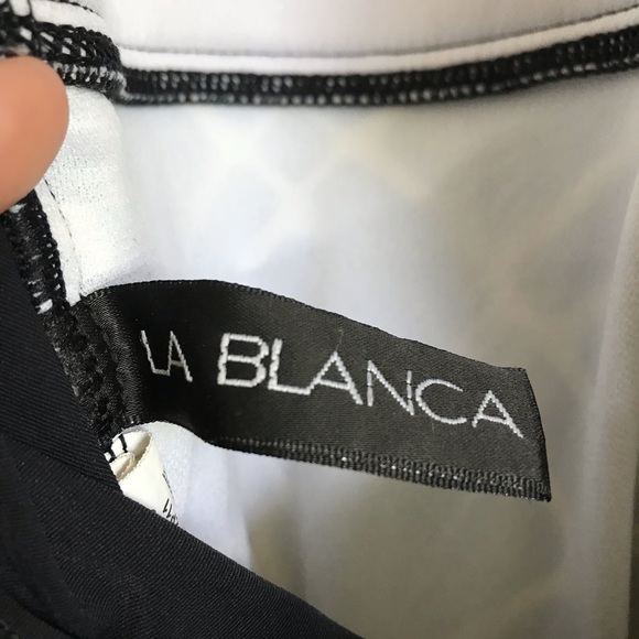 La Blanca Swim La Blanca Halter Style One Piece Black White Poshmark